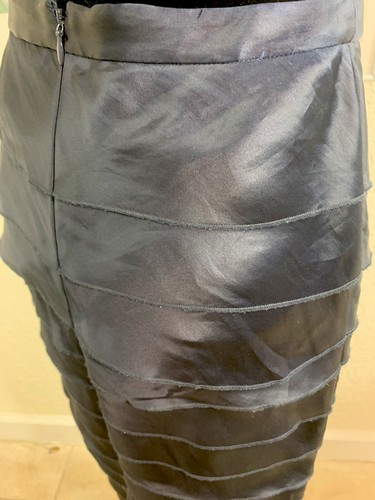 Calvin Klein Collection Long Length Blue Silk Ruffled Skirt US S Navy - Picture 7 of 10