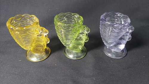 lot of 3 Fenton Glass Bunny Rabbit Egg Cup Toothpick Holder lot of 3 vintage - Picture 6 of 9