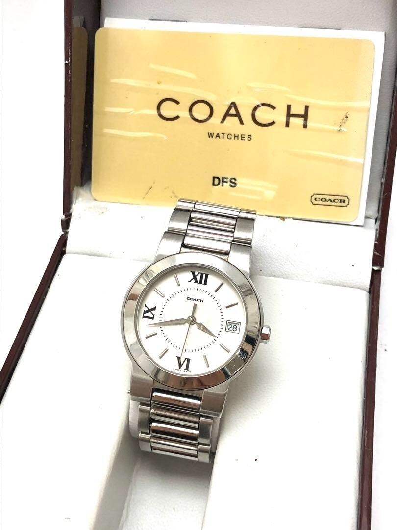 coach腕時計 Coach quartz watch 18692052 Silver with Box for Men Very