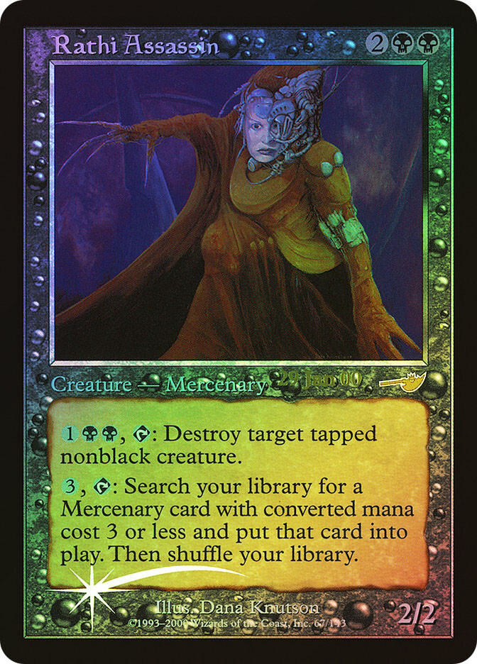 MTG  FOIL Rathi Assassin (Prerelease) (Nemesis)  - Promo #067