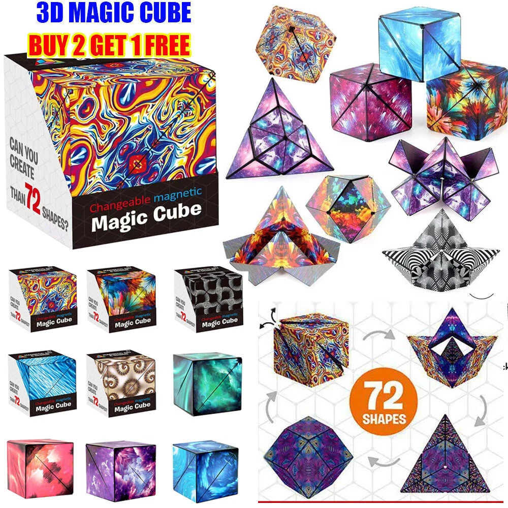 Variety Changeable Magnetic Magic Cube Anti Stress 3d Hand Flip Puzzle Toys