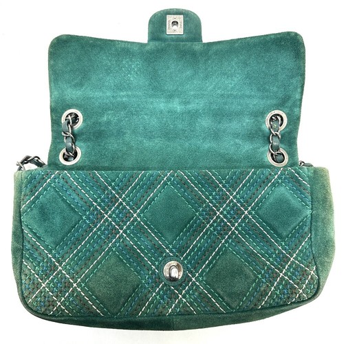 CHANEL CC CC Mark Matelasse25 Shoulder Bag suede Green - Picture 8 of 13