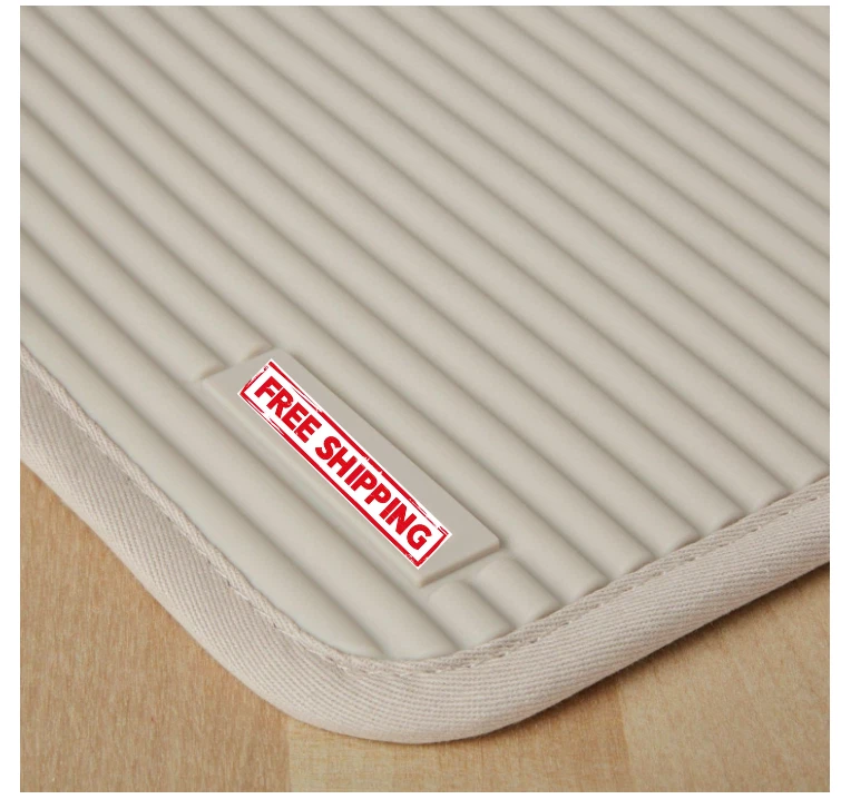 Juego de 2 soportes para ollas de silicona suave acanalados, bronceado para batidos, 7"X9" Foto 2 de 3