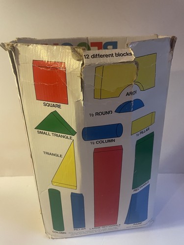 Vintage Topper Toys Colored Wood Blocks Shape Building 46 of 50 blocks - Picture 4 of 4