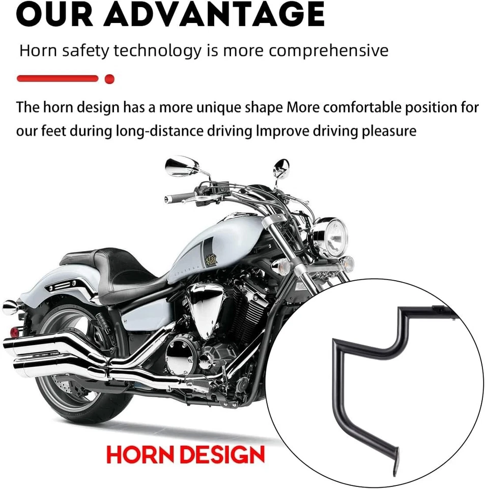 1.5英寸碰撞杆发动机护罩公路栏本田VT1300州际公路01-1133B 2024美国 — 第 4/4 张图片