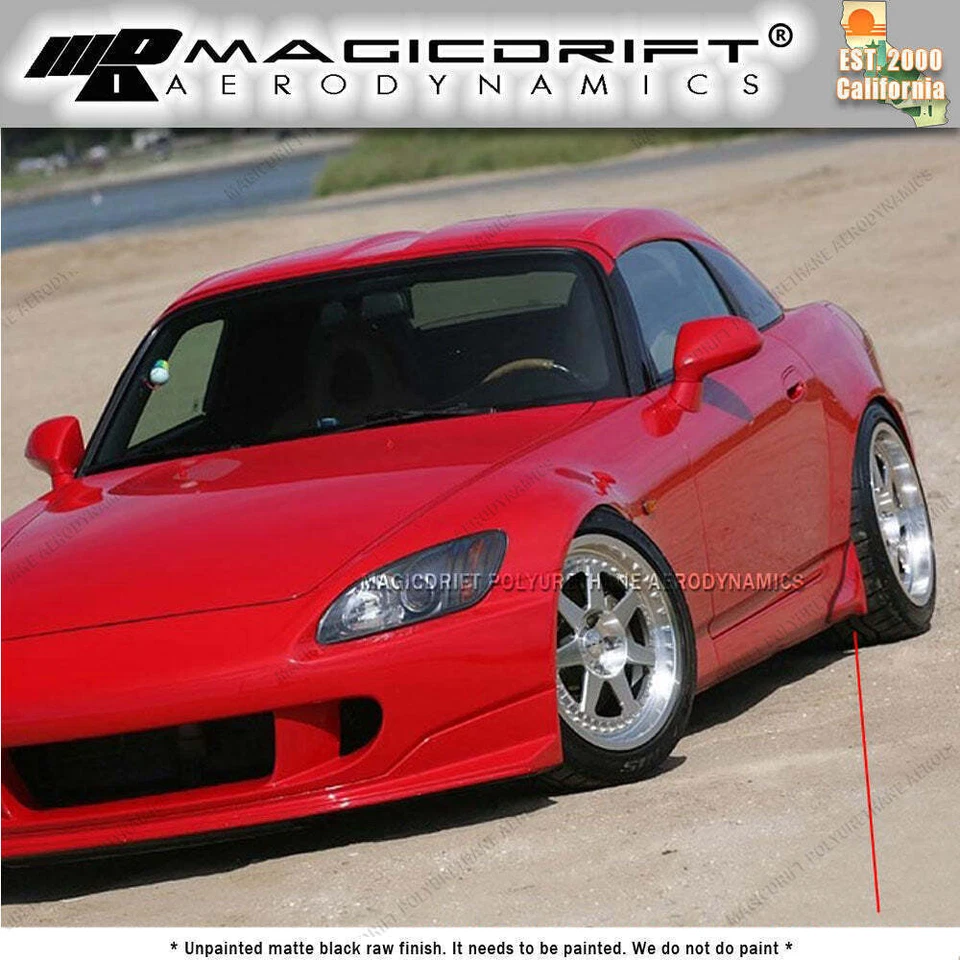 For 00-03 HONDA S2000 S2K AP1 JDM OE STYLE SIDE SKIRTS SILL STRAKES SPLASH GUARD - Image 3 of 4