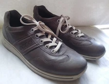  ECCO Womens Silver Platinum Leather Tennis Sneaker Shoe Trail Walking 39 US 8 