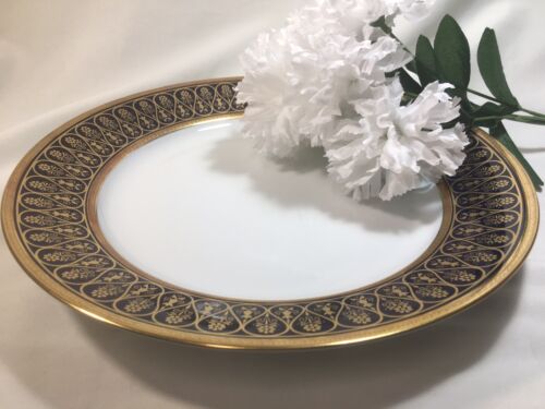 Chas Haviland Limoges Incrustation Polie a l'agate Cobalt 11.6 Inch CHOP PLATE - Picture 6 of 9