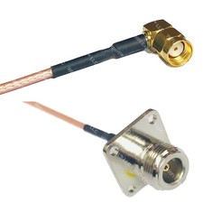 RG316 RP-SMA MALE ANGLE to N FLANGE FEMALE RF Cable Rapid-SHIP LOT