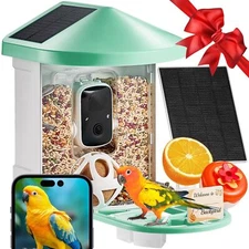 AI Smart Bird Feeder - Camera Identifies 10,000+ Species, Solar-Powered