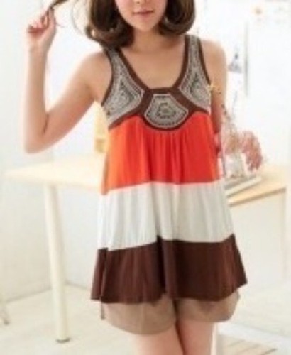 Chloé, Vintage CHLOE Color Block Sleeveless Embroidered Top