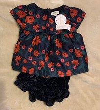 Gymboree Black With Red Flower Dress 6-12m Two Piece Zipper Back New