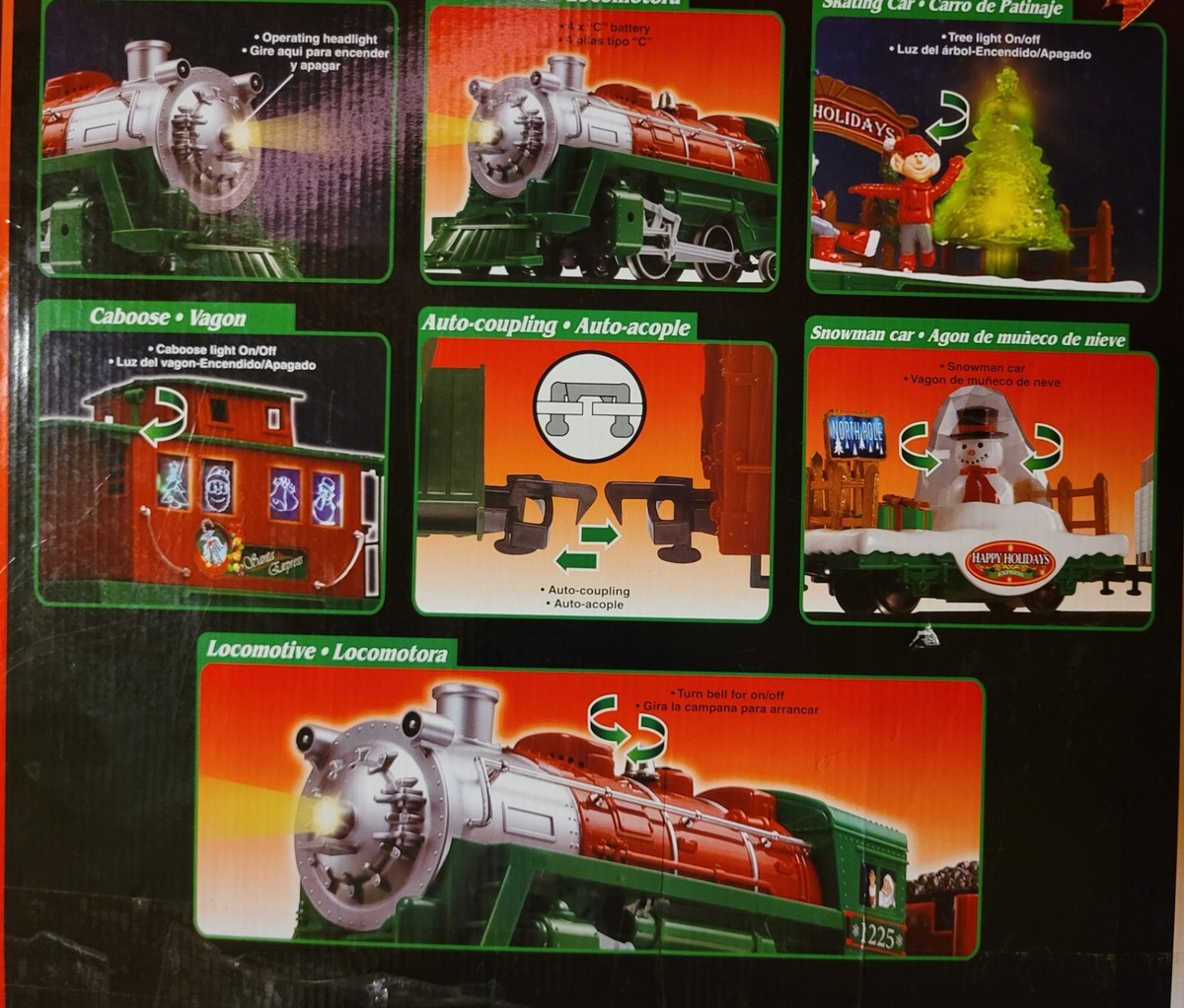 SANTA EXPRESS Christmas Train Set 4 Pieces With Lights