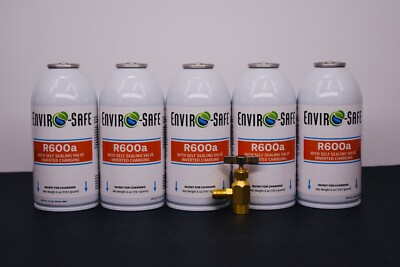 R-600a Refrigerant with 7/16'' Self Sealing K28 6 oz, 5 cans/w Top-Tap