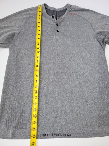 Camisa Henley Para Hombres Lululemon Metal Vent Tech Manga Larga Talla Grande Gris - Imagen 5 de 7