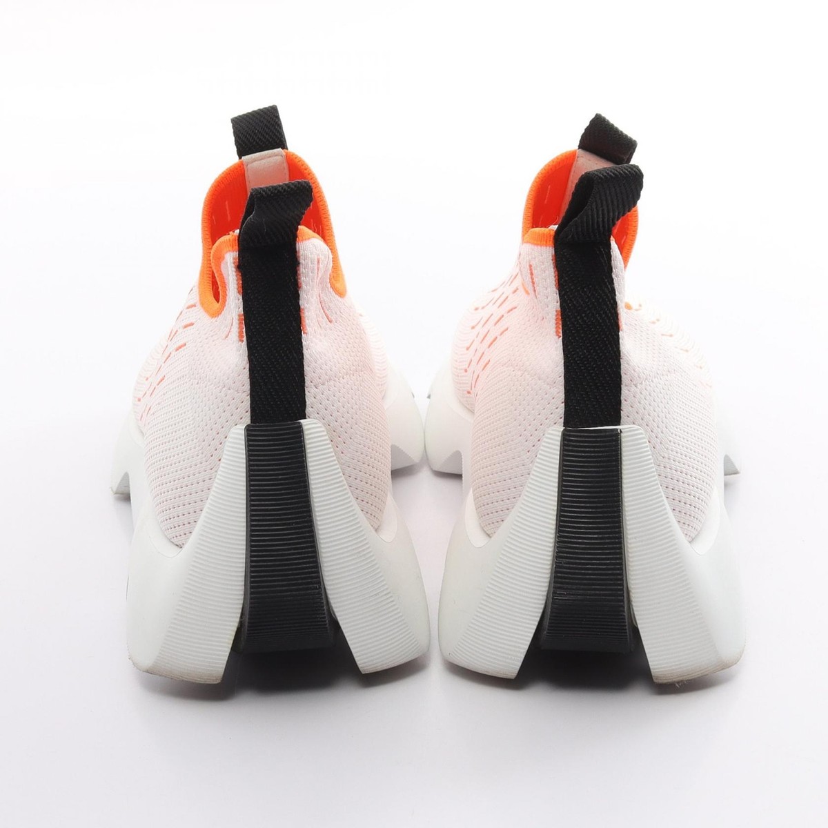 HERMES Eclair knit sneakers Fabric White Black Orange Used HERMES Eclair knit sneakers Fabric White Black Orange Used