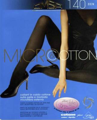 Omsa Women's Opaque Tights Full-Body In Cotton With Gusset Art MicroCotton