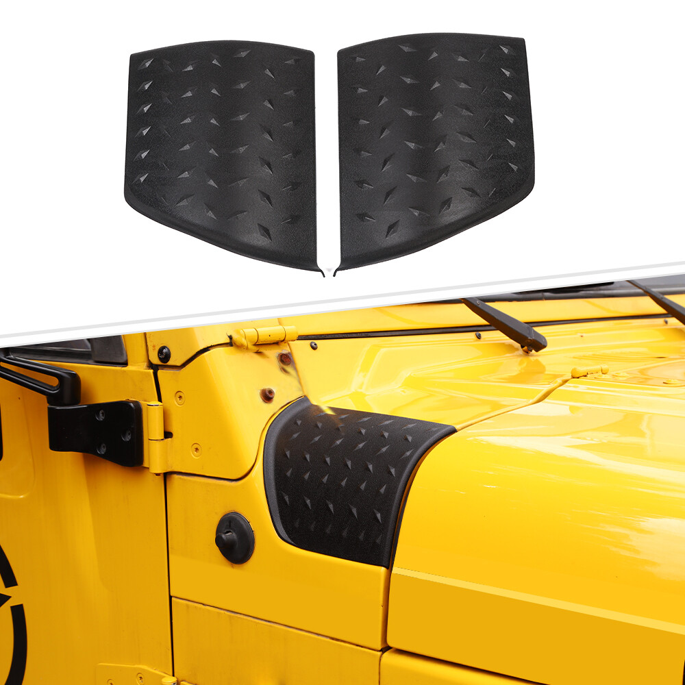 Front Cowl Body Armor Corner Molding Guard Trim for Jeep Wrangler TJ 97-06 Black