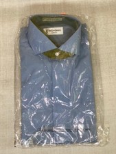 VTG Yves Saint Laurent Blue Long Sleeve Button Up Collared Dress Shirt 14.5 M609