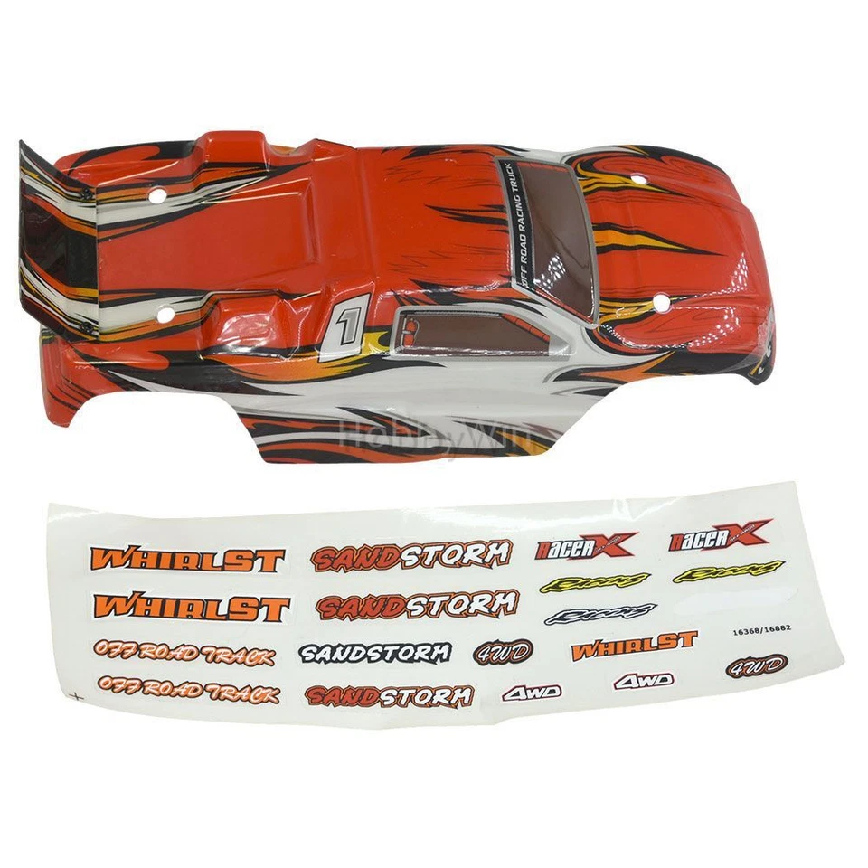 HBX part 16305 Truggy Body (Red) + Decals for Haiboxing 1/16 RC Truggy 16882 - Image 4 of 4