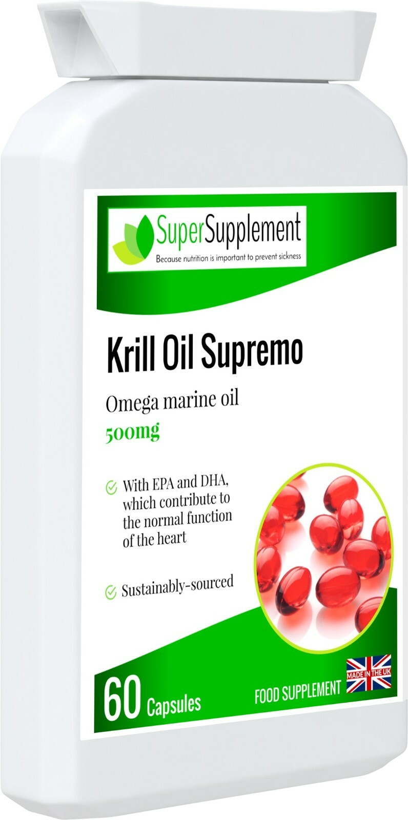 Krill oil Capsules 500mg Blood Sugar Health Heart Disease Immunity
