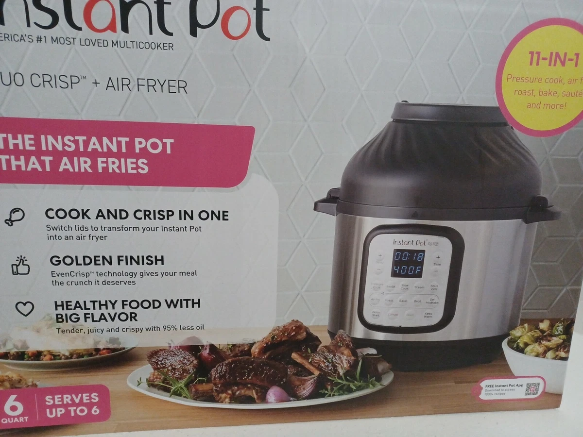 Instant pot 6 quart air fryer lid stores sale