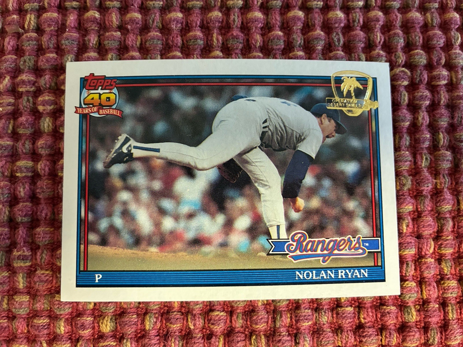 Nolan Ryan 1991 Topps Operation Desert Shield Card #1
