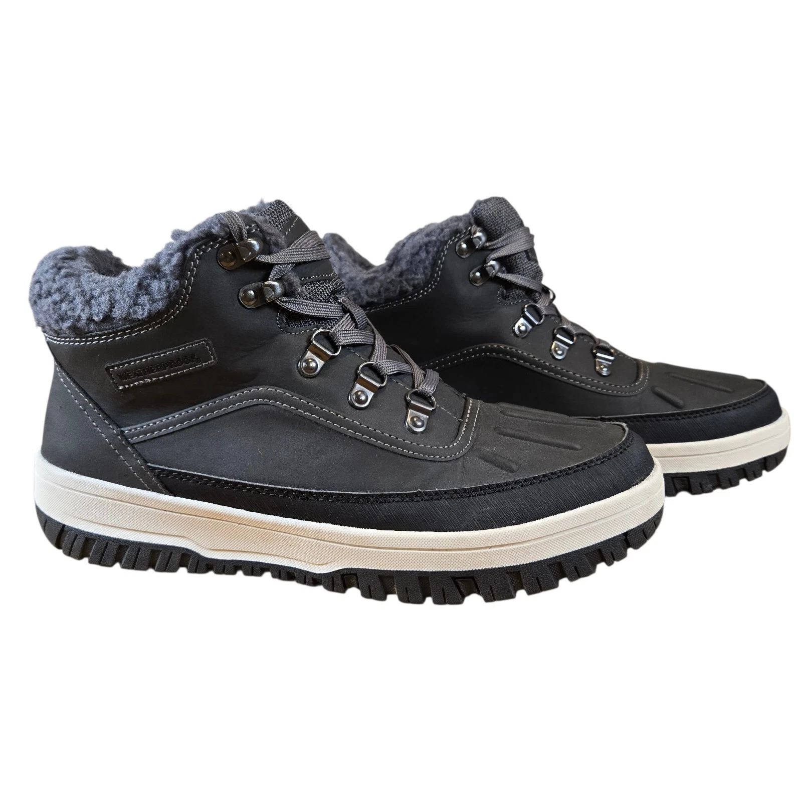 WEATHERPROOF Men's Slope Leather/Suede Boots ~ Gray Size 9 Men