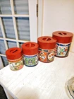 Vintage Metal Nesting Cannister Set, made in Japan, Set of 4