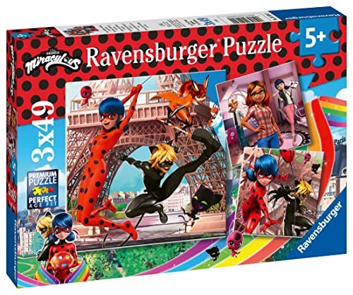 Puzzle Ravensburger Ladybug & Cat Noir 3X49 Teile Ab 5 Jahre, Kinderpuzzle-image