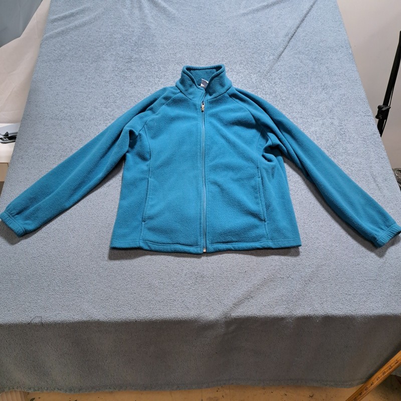 Blair Womens Fleece Jacket Size Medium Blue Casual Long Sleeve Outdoor