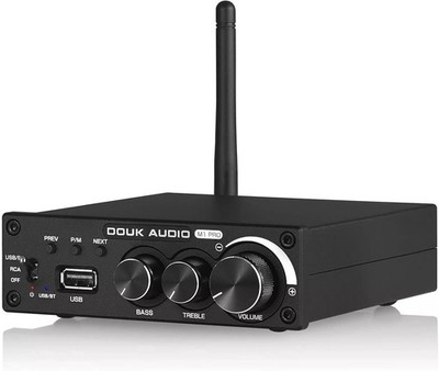 Douk Audio 320W Bluetooth 5.0 HiFi Verstärker 2.0 Kanal Stereo Subwoofer USB