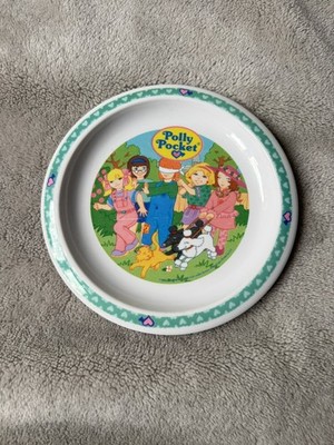 Beschädigter Vintage Polly Pocket Melamin 7'' kleiner Teller Vintage 1991 Bluebird Spielzeug