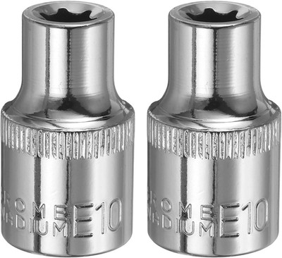 1/2'' x E10 Torx Bit Set, 2 Stück Torx Nuss Set Schrauber Sechskant Steckschlüsse