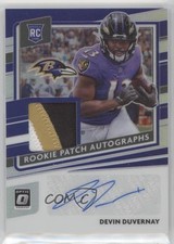 2020 Panini Donruss Optic Rookie 3/25 Devin Duvernay #RPA-DD Patch Auto 05yw