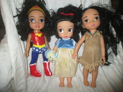 Disney Snow White/ Pocahontas/ Wonder Woman 15'' Animator Dolls Lot of 3
