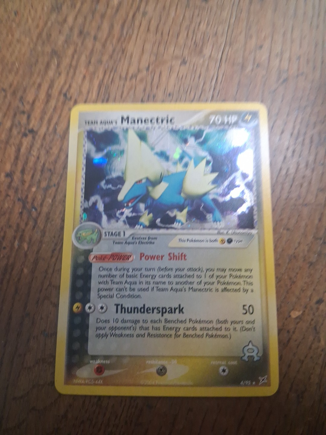 Pokemon Team Aqua's Manectric Team Magma vs Team Aqua 4/95 Holo NM Fast Ship