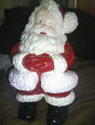Vintage 70's Winking SANTA CLAUS Ceramic mold  filled inside ~heavy — photo 2