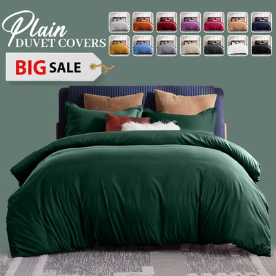 Luxury Plain Duvet Cover Set Soft Quilt Cover Bedding Set Twin Queen King Size