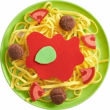 Soft Play Food Set Spaghetti Meatballs Pretend Kitchen Toy Ages 3+