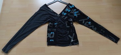 desigual Langarmshirt Longsleeve Schwarz Gr.  S mit Schmetterlingen