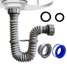 VIVIDA Sink Drain Pipe 1-1/2 inch, Flexible , 7.5-17. Expandable P Trap for