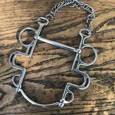 SILVER HORSE SHOW BIT SLOBBER BAR FANCY SHANK  TACK
