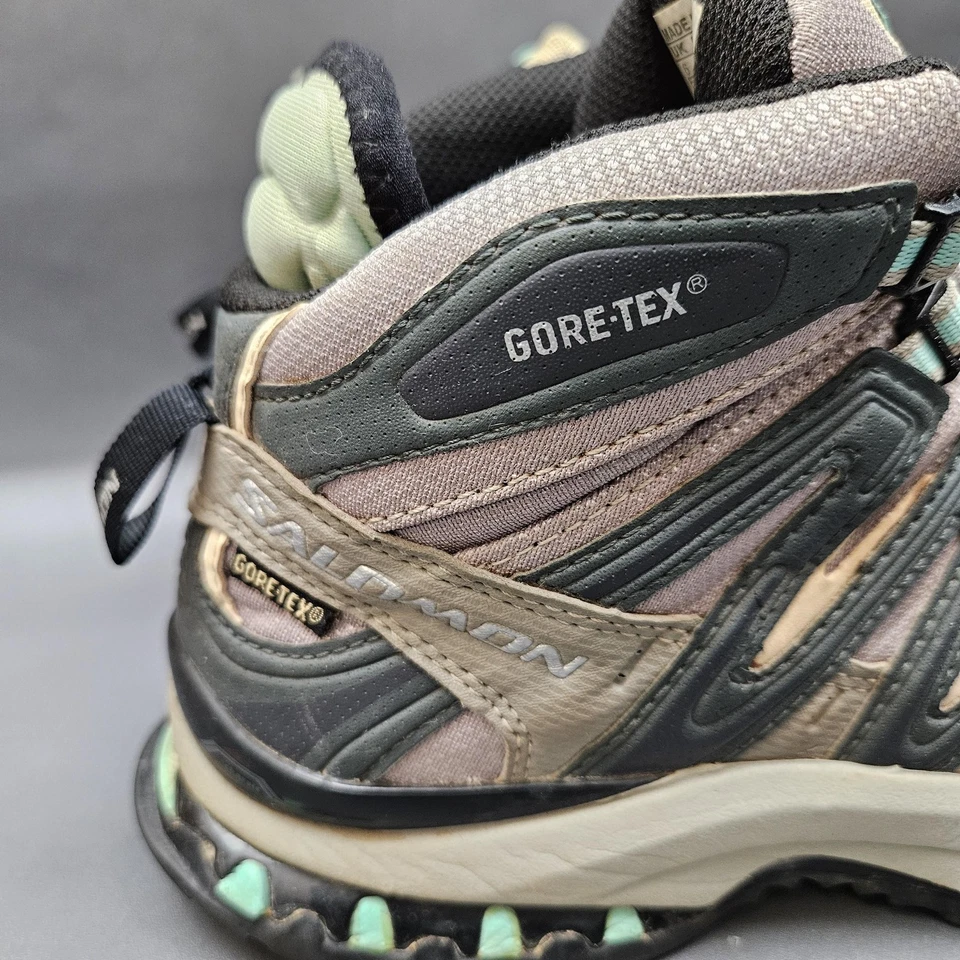 Salomon XA 3D Ultra 2 GTX Boots Womens Size 7.5 Gray Mint Hiking Waterproof - Image 2 of 4