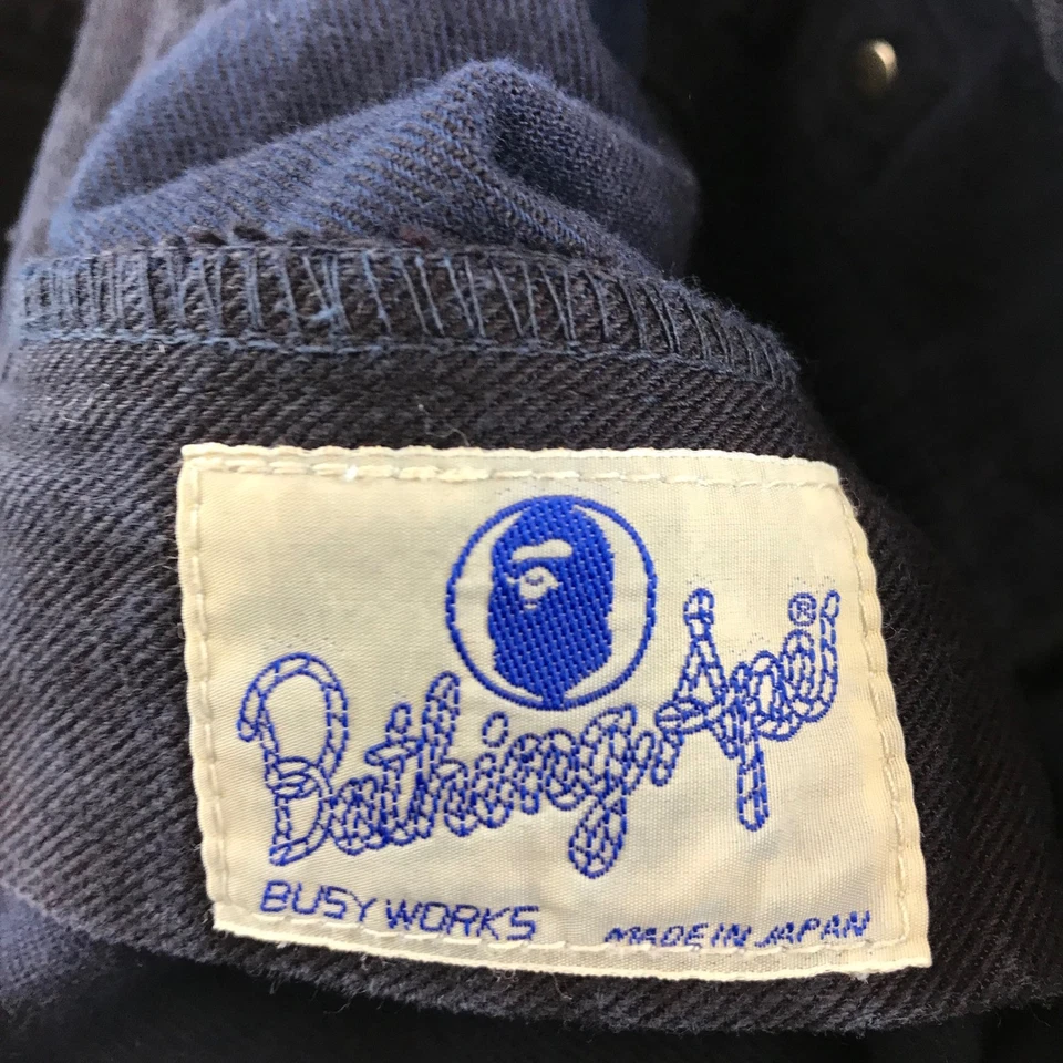 Pantalones de mezclilla negros de pierna recta Bathing Ape Busy Works L Foto 4 de 4