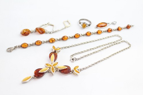 Ciondolo In Argento 925 Con Vera Ambra Baltica - SilverAmber, Classico, Certificato, AX203C