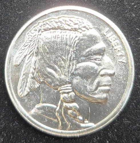 1 Troy oz Indian Buffalo .999 Fine Silver Round CA Crown Mint (#245)