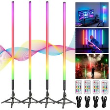 4 Pack DJ Tube Lights 4ft Battery Powered Light Bar 120cm Handheld LED DJ Lig...