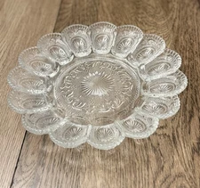 Concord Brockway Clear Deviled Egg Plate  Ornate Design Server or Art Starter 