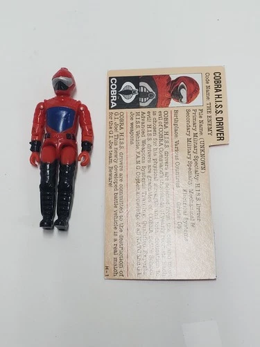 1983 Cobra H.I.S.S. Tank Driver HISS Complete Vintage GI Joe Red File card Lot2